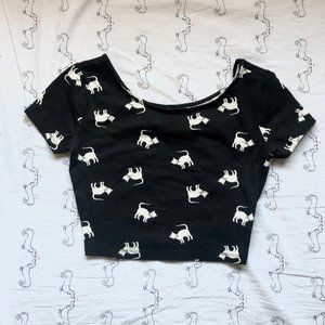 🎉5 for $22✌️NWT F21 Cats cropped top